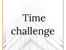 The words 'Time Challenge' in black on a white background with a gold border for solicitors, legal executives, and fee earners