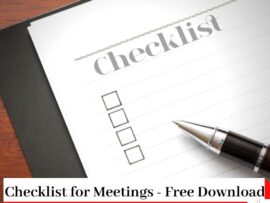 Checklist and pen for meetings