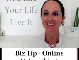 Image of Simona Hamblet with title - Biz Tip - Online Networking