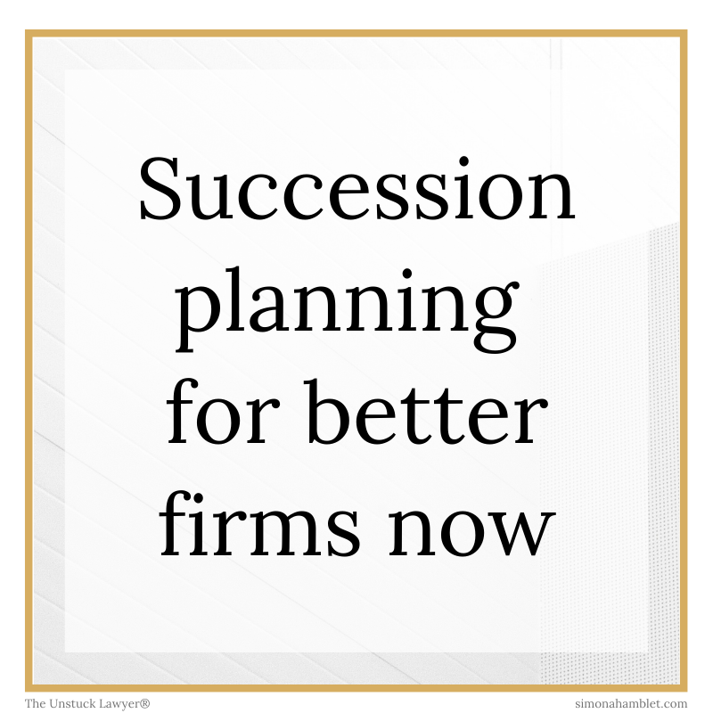 The words Succession planning for better firms now written in black on a white background and a gold border