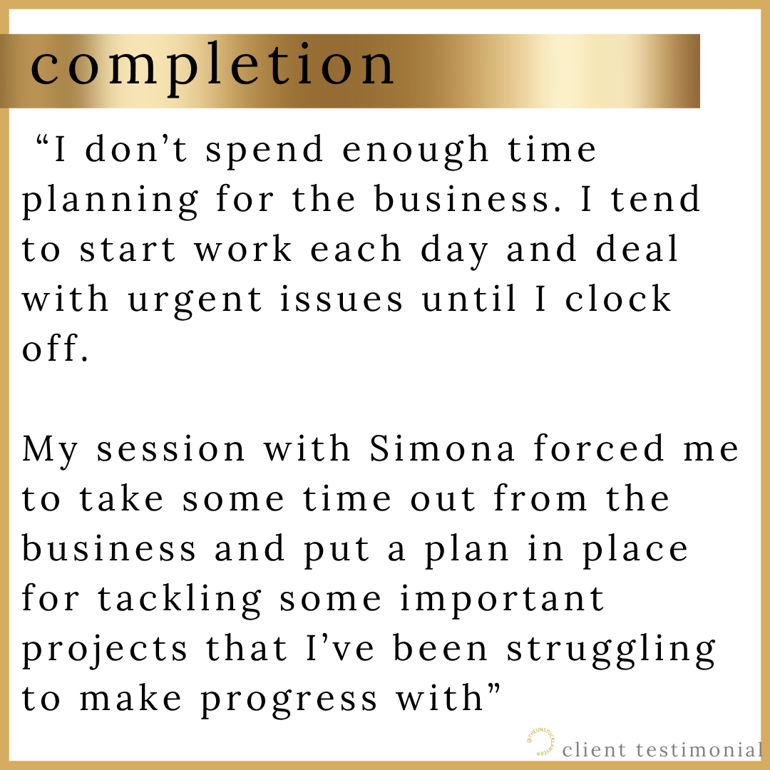 Testimonial from a law firm owner who was struggling with prioritisation but coaching with Simona Hamblet helped